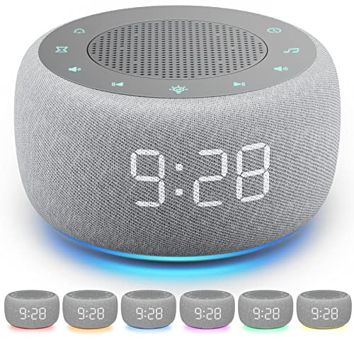 Buffbee Sound Machine & Alarm Clock 2-in-1, 18 Soothing Sound, 7 Night Light, Sleep Timer, Precise 30-Level Volume Control White Noise Machine | Amazon (US)