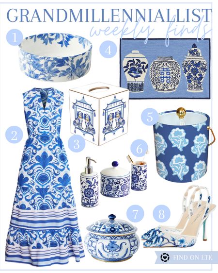 Chinoiserie home decor finds 
Blue and white maxi dress
Amazon home Grandmillennial 
Chinoiserie ice bucket 
Blue and white formal shoes 
Blue and white canton canisters 
Classic style home decor 
Ballard Designs 

#LTKStyleTip #LTKHome #LTKShoeCrush