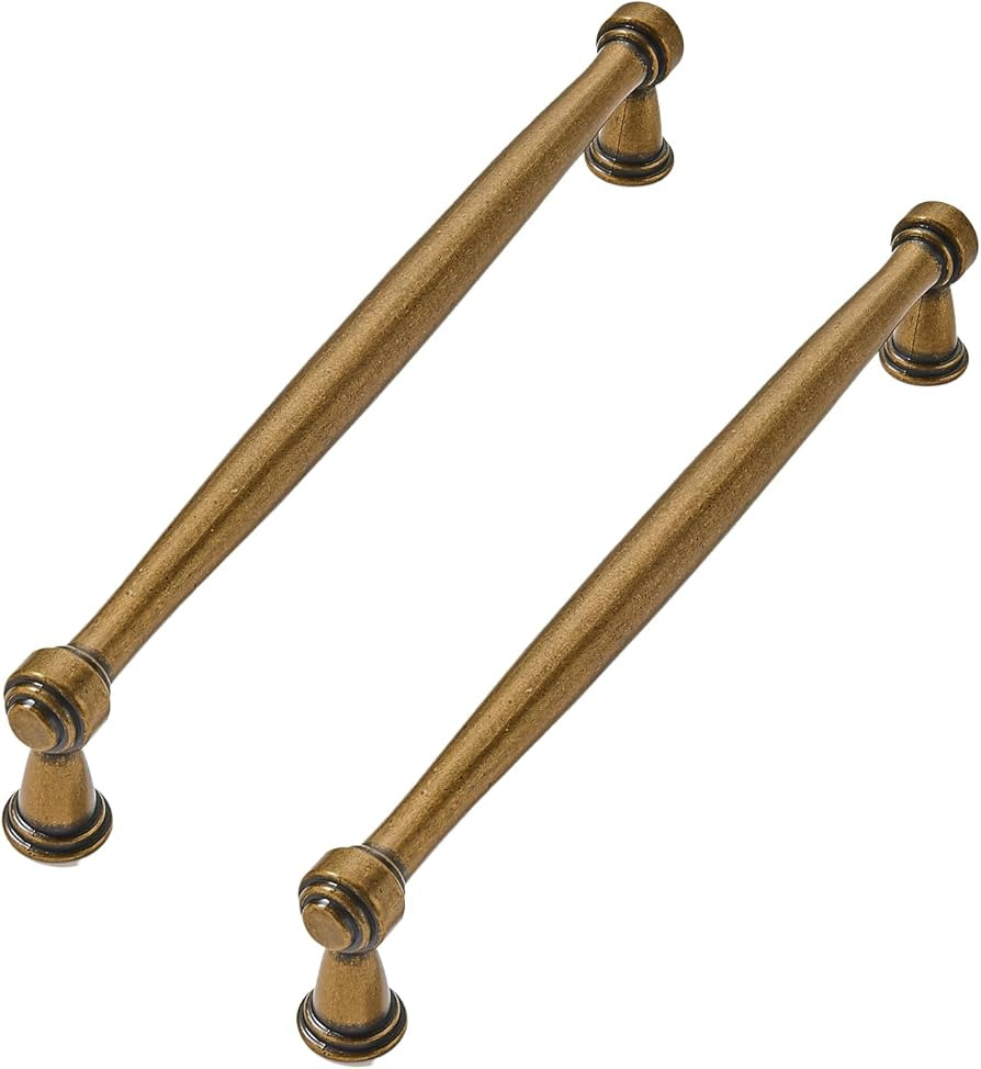 10 Pack 8inch(203mm) Center to Center Antique Brass Cabinet Pulls Handles for Cabinets Cupboard S... | Amazon (US)