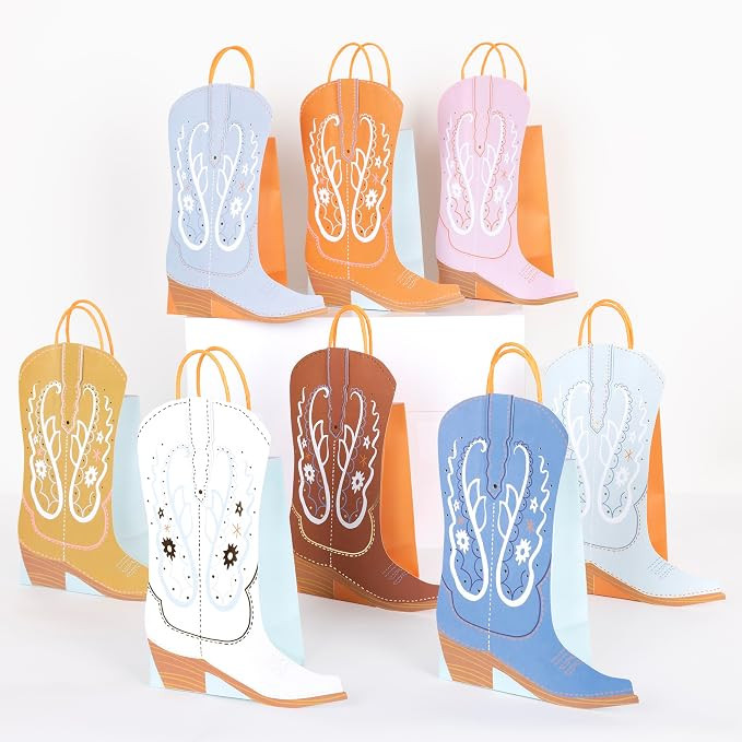 Meri Meri Western Paper Party Bags (Pack of 8), Party Favor Bags, 3D Embellishments, For Kids & A... | Amazon (US)