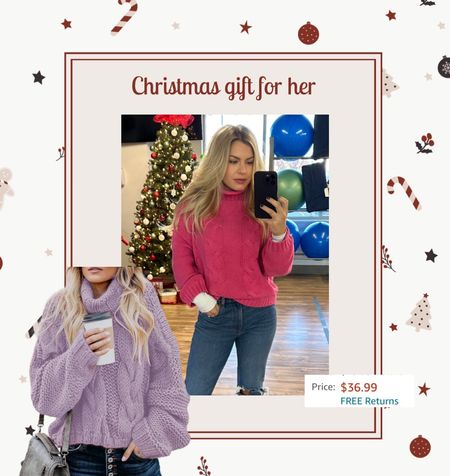 Amazon sweater 
Christmas gifts for her 
Chunky sweater 

#LTKGiftGuide #LTKSeasonal