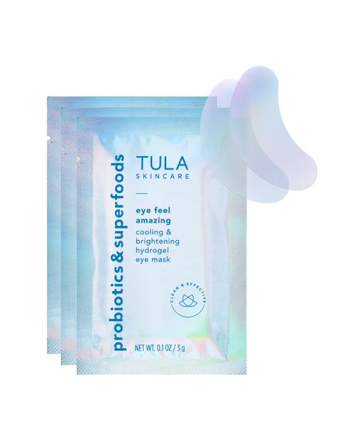 cooling & brightening hydrogel eye mask | Tula Skincare