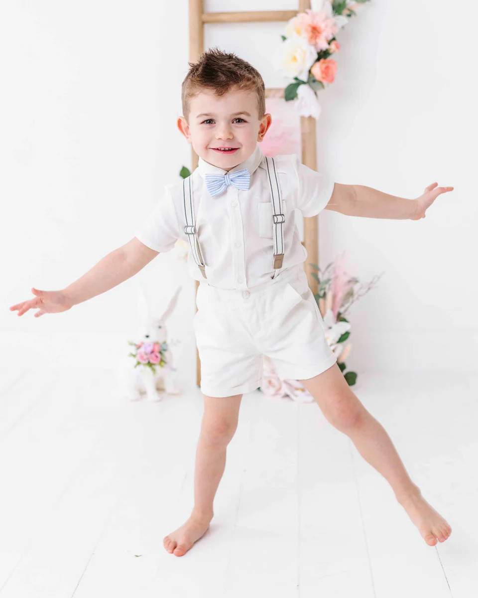 White Boys Short Sleeve Button Down Shirt | Bums & Roses