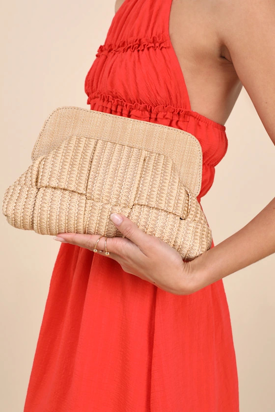 Nathalie Beige Woven Crossbody Clutch | Lulus