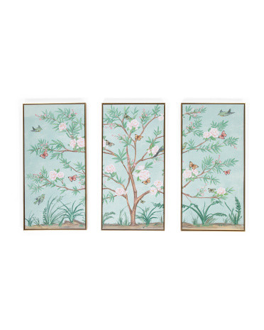 20x40 3pc Chinoiserie Bird Assorted Panels Wall Art | TJ Maxx