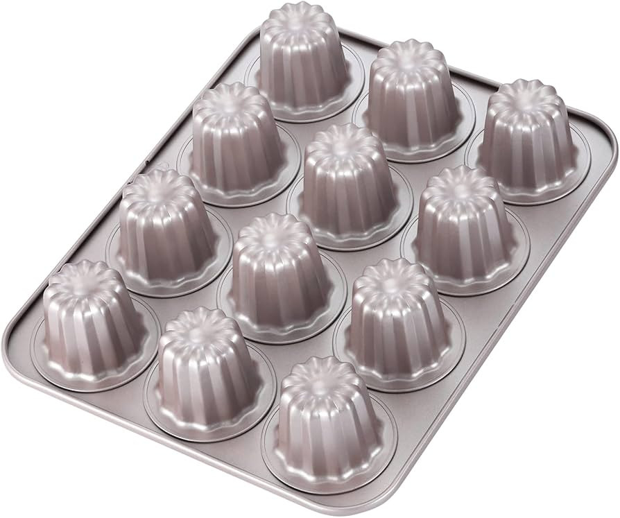 CHEFMADE Canele Mold Cake Pan, 12-Cavity Non-Stick Canele Muffin Bakeware Cupcake Pan for Oven Ba... | Amazon (US)
