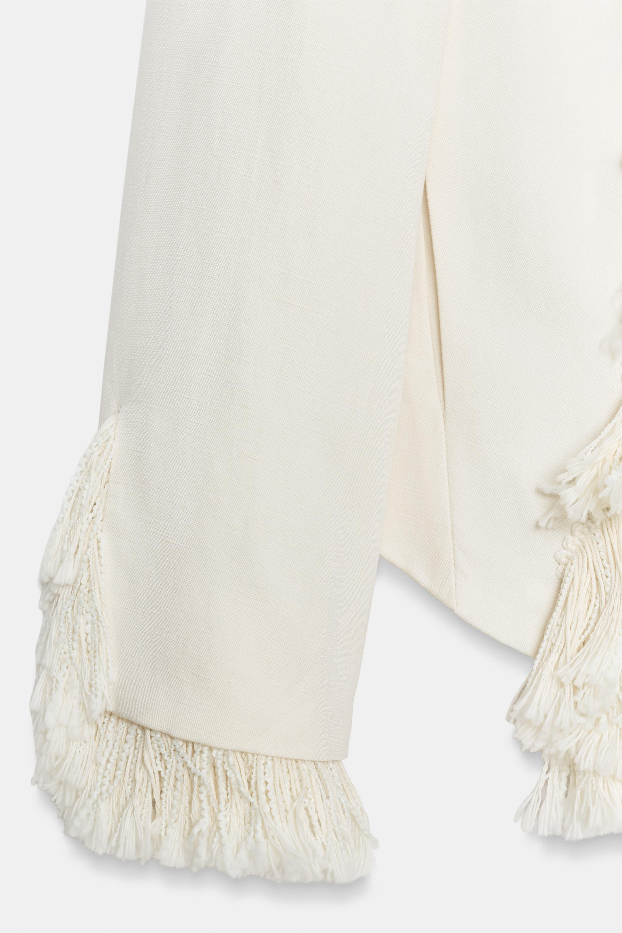 LINEN BLEND FRINGE JACKET ZW COLLECTION | Zara US