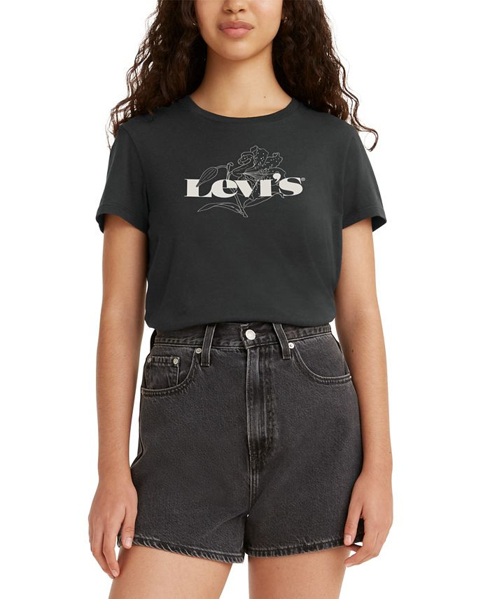 Levi's Logo Perfect Cotton T-Shirt & Reviews - Tops - Juniors - Macy's | Macys (US)