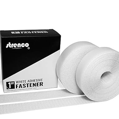 Strenco 1 Inch Self Adhesive Hook and Loop - 5 Yard Set - White Sticky Back Tape Fastener - Light... | Amazon (US)