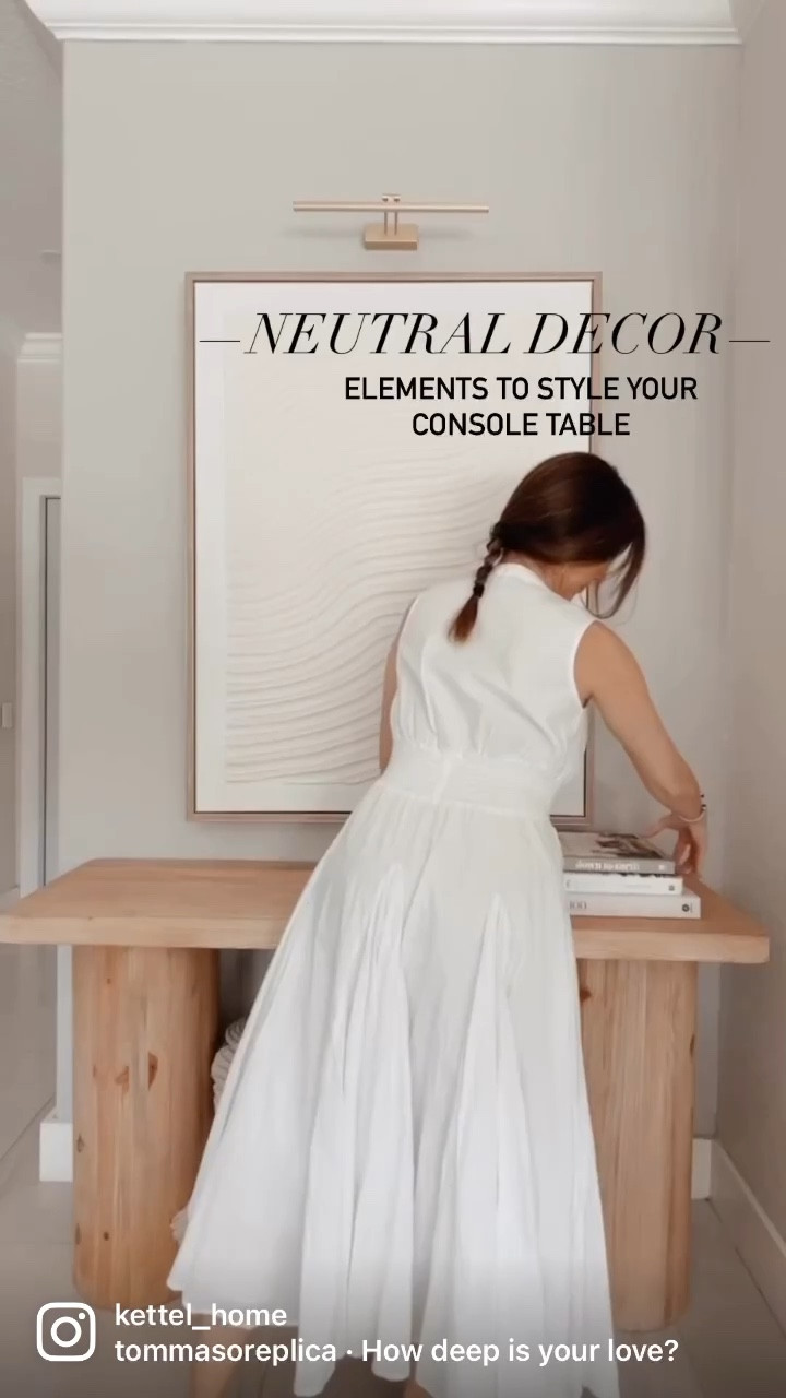 Neutral and organic decor elements to add a soothing touch to your home. #neutraldecor #consolestyling 

#LTKhome #LTKHoliday #LTKSeasonal