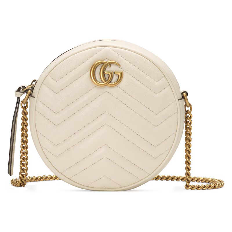 Gucci GG Marmont mini round shoulder bag white | Gucci (AU)