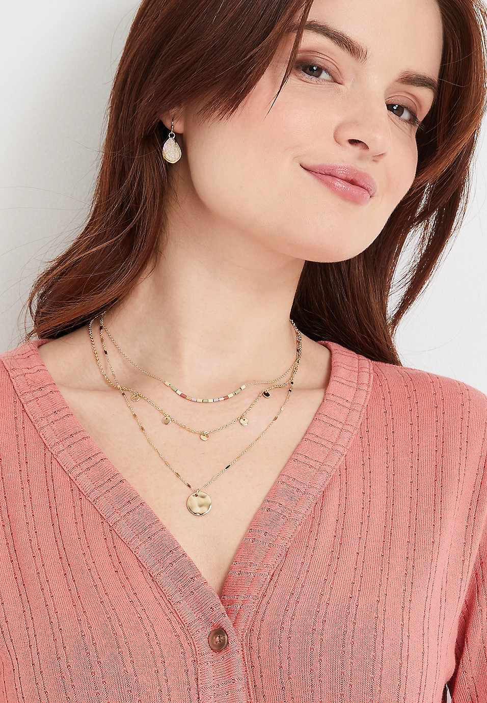Gold Multicolor Beaded Layered Necklace | Maurices