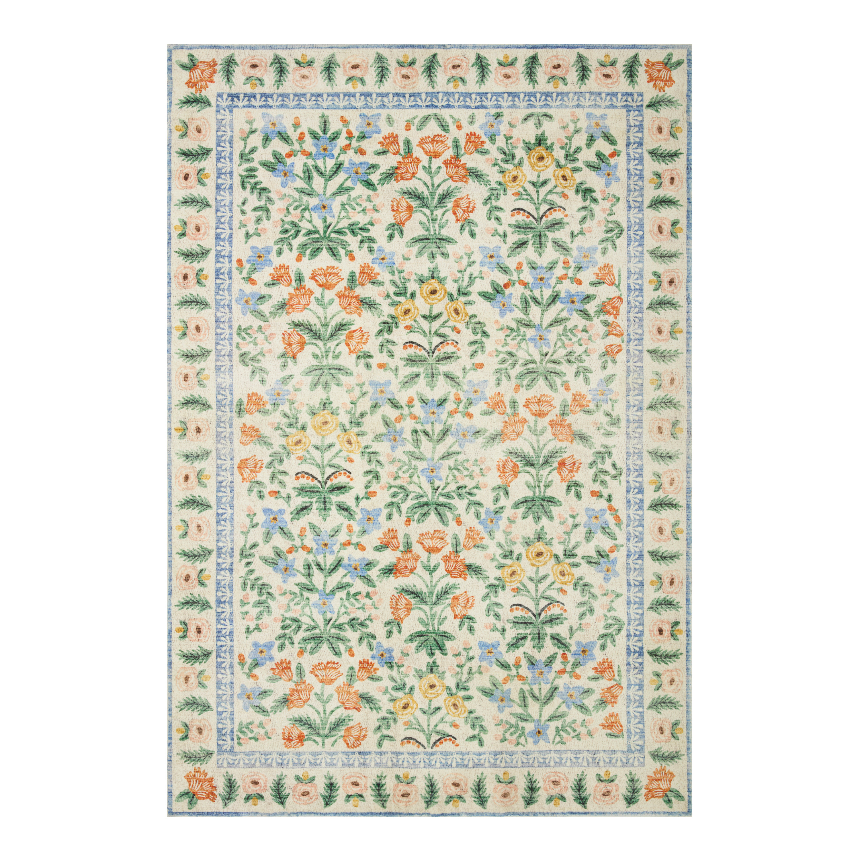 Rifle Paper Co. x Loloi Cream Eden Floral Area Rug | World Market