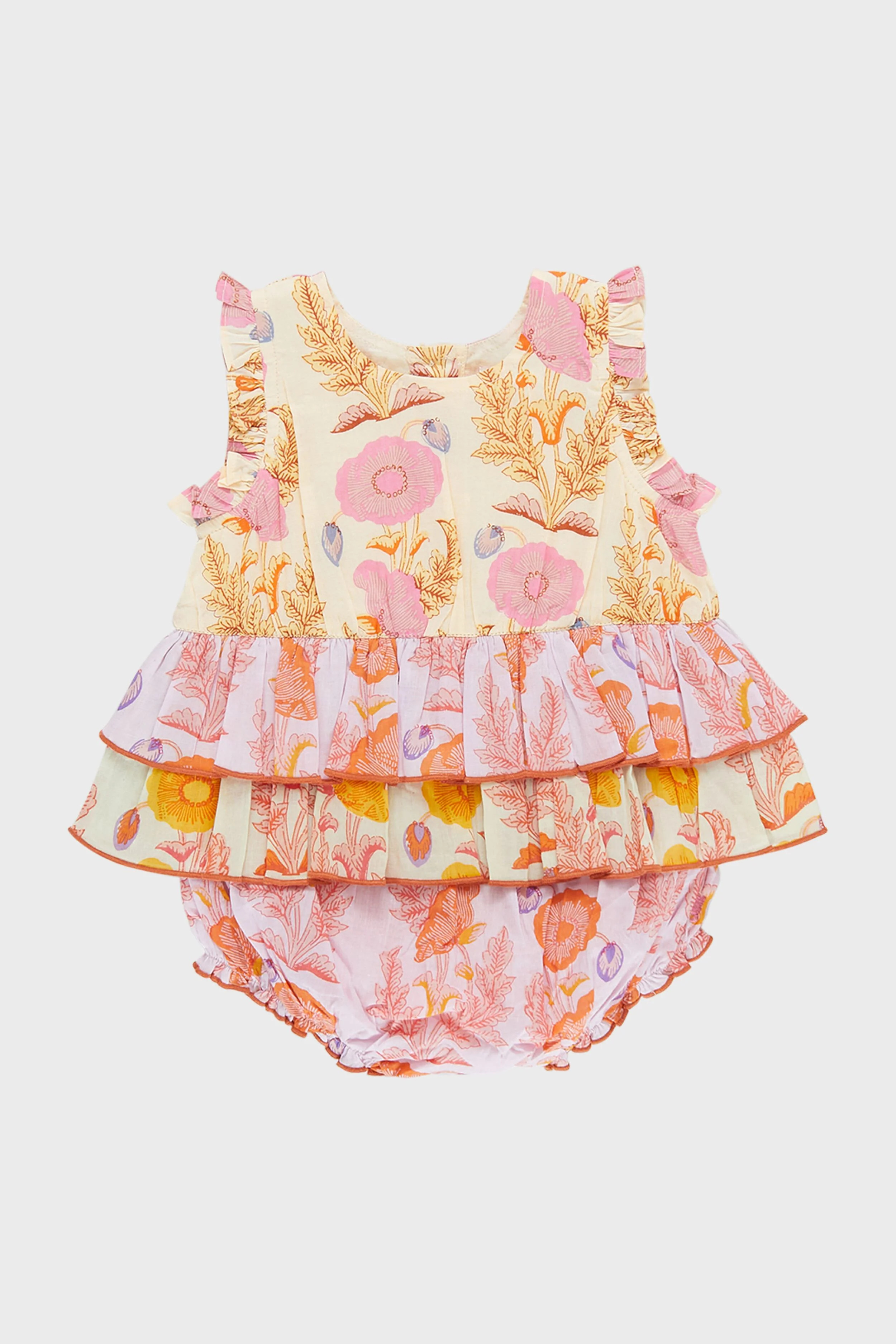 Gilded Floral Baby Girls Heidi Bubble | Tuckernuck (US)