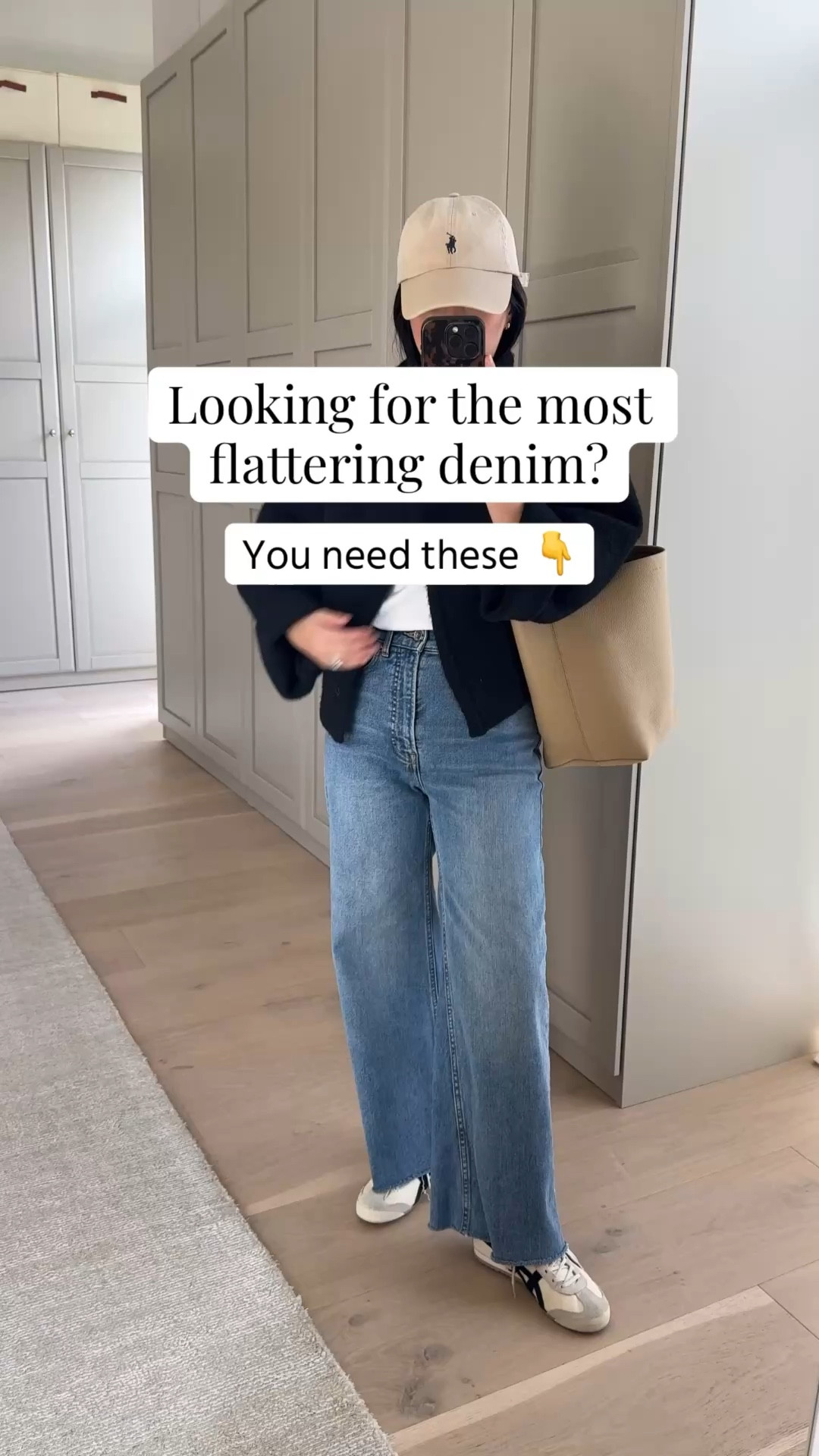 The comfiest wide leg in another wash! Has some stretch. Had to cut the hems tho. 

Zara jacket small
Madewell tee xs
Everlane Sailor jeans 25 - cut hems
Onitsuka Tiger sneaker 4 men’s - run a had size big. 
The Row bag small
Polo Ralph Lauren hat
Quince earrings  

Petite style, jeans, spring outfits 2026

#LTKmomlife #LTKootd #LTKPetite