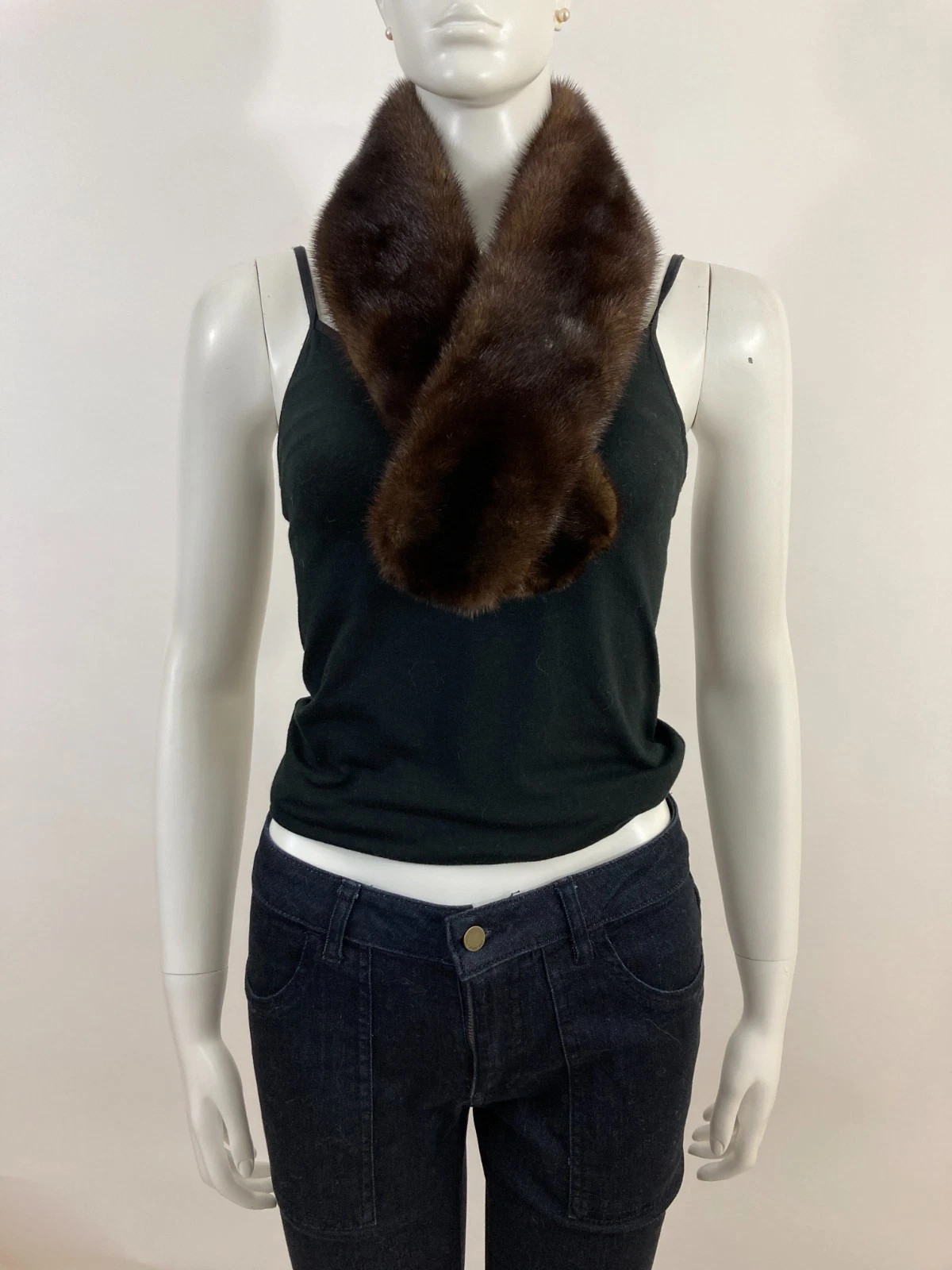 Beautiful & Soft Dark Brown Mink Fur Scarf - New Lining - Vintage Fur | eBay US