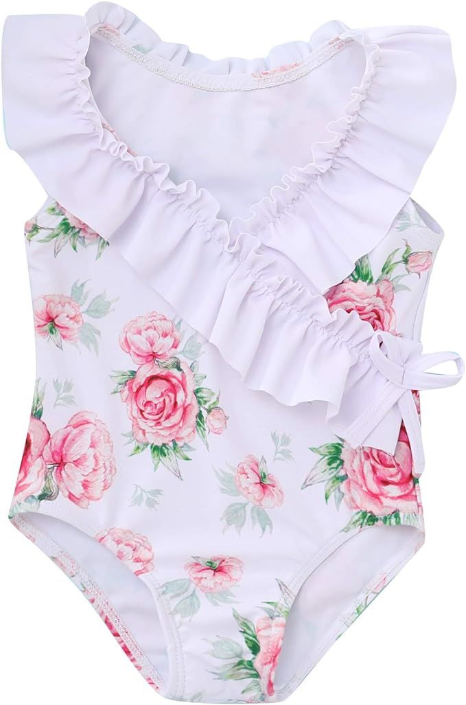 Saeaby Toddler Baby Girl Swimsuit Ruffled Bikini Tankini Swimsuit Infant Swimwear One Piece Bathi... | Amazon (US)