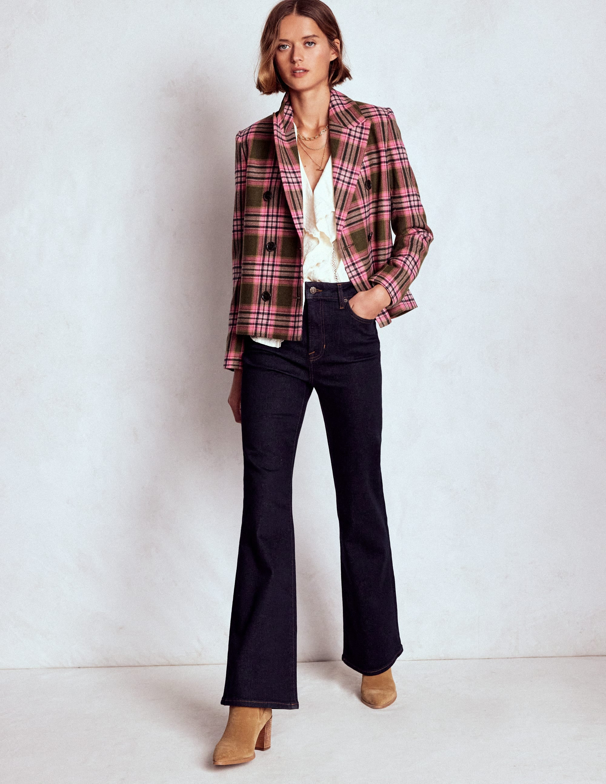 High Rise Fitted Flare Jeans Indigo Boden | Boden (US)