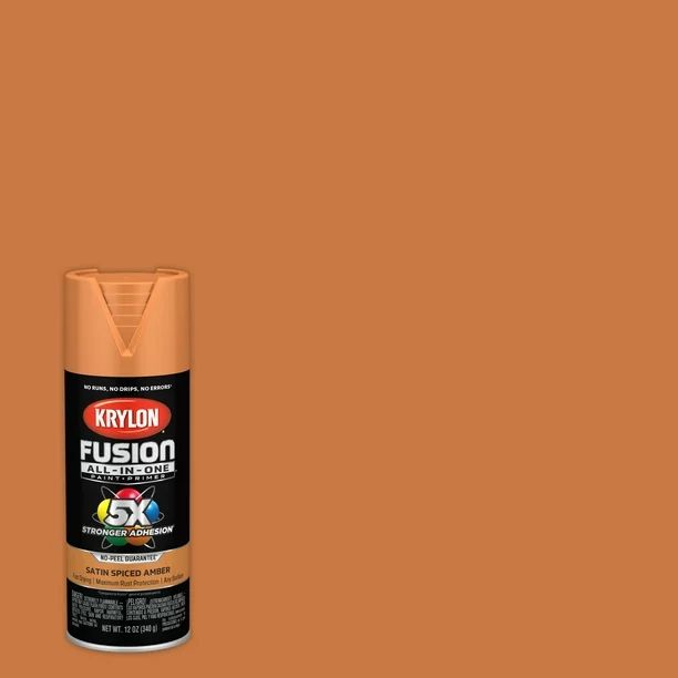 Krylon Fusion All-In-One Spray Paint, Satin, Spiced Amber, 12 oz. - Walmart.com | Walmart (US)