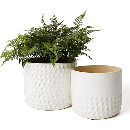 Docrin Ceramic Flower Pots - 6.6 and 5.5 Inch Planter Pot with Drainage Holes and Saucer for Succ... | Amazon (US)