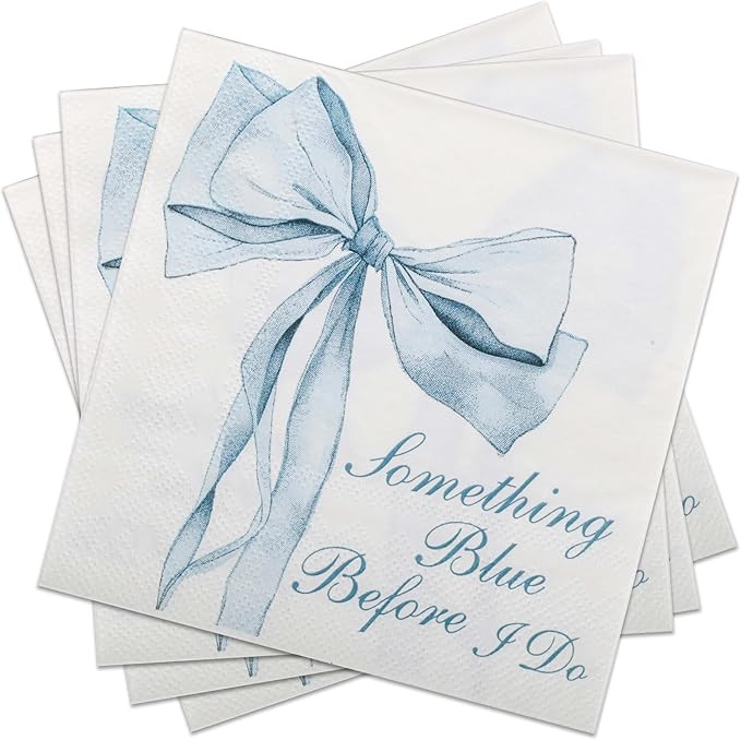 50 Pack of Something Blue Before I Do Cocktail Napkins for Bathroom Bridal Shower Bachelorette Pa... | Amazon (US)