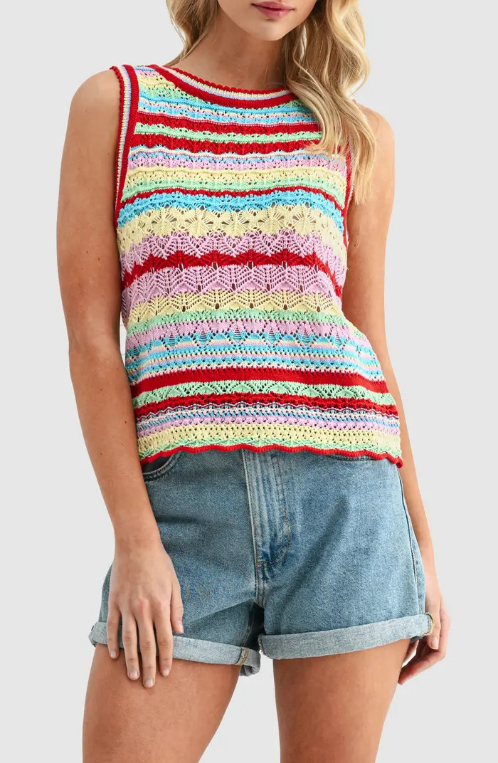 All in Favor Stripe Sleeveless Knit Top | Nordstrom | Nordstrom