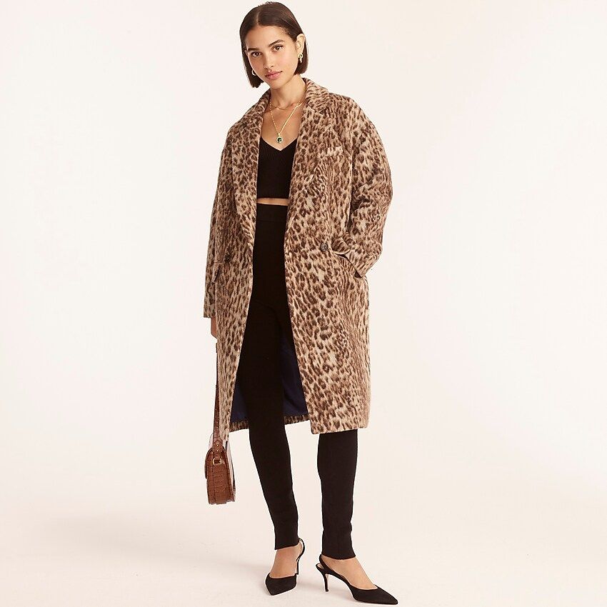 Relaxed topcoat in in leopard jacquard | J.Crew US