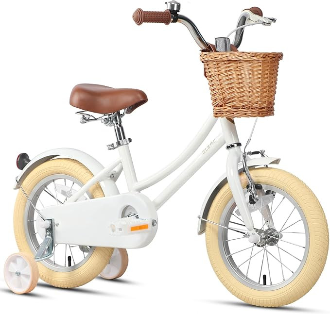 Little Molly 12-20 inch Kids Retro Cruiser Bike for 2-13 Year Old with Wicker Basket & Training W... | Amazon (US)