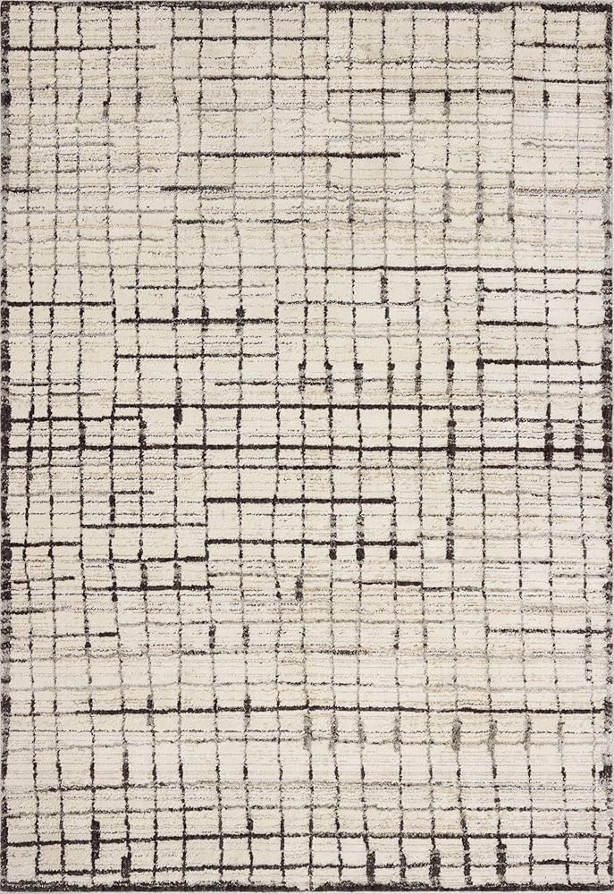 Loloi Jeremiah Brent Bleecker Collection BLE-01 Ivory/Charcoal 7'-10" x 10' Area Rug | Amazon (US)