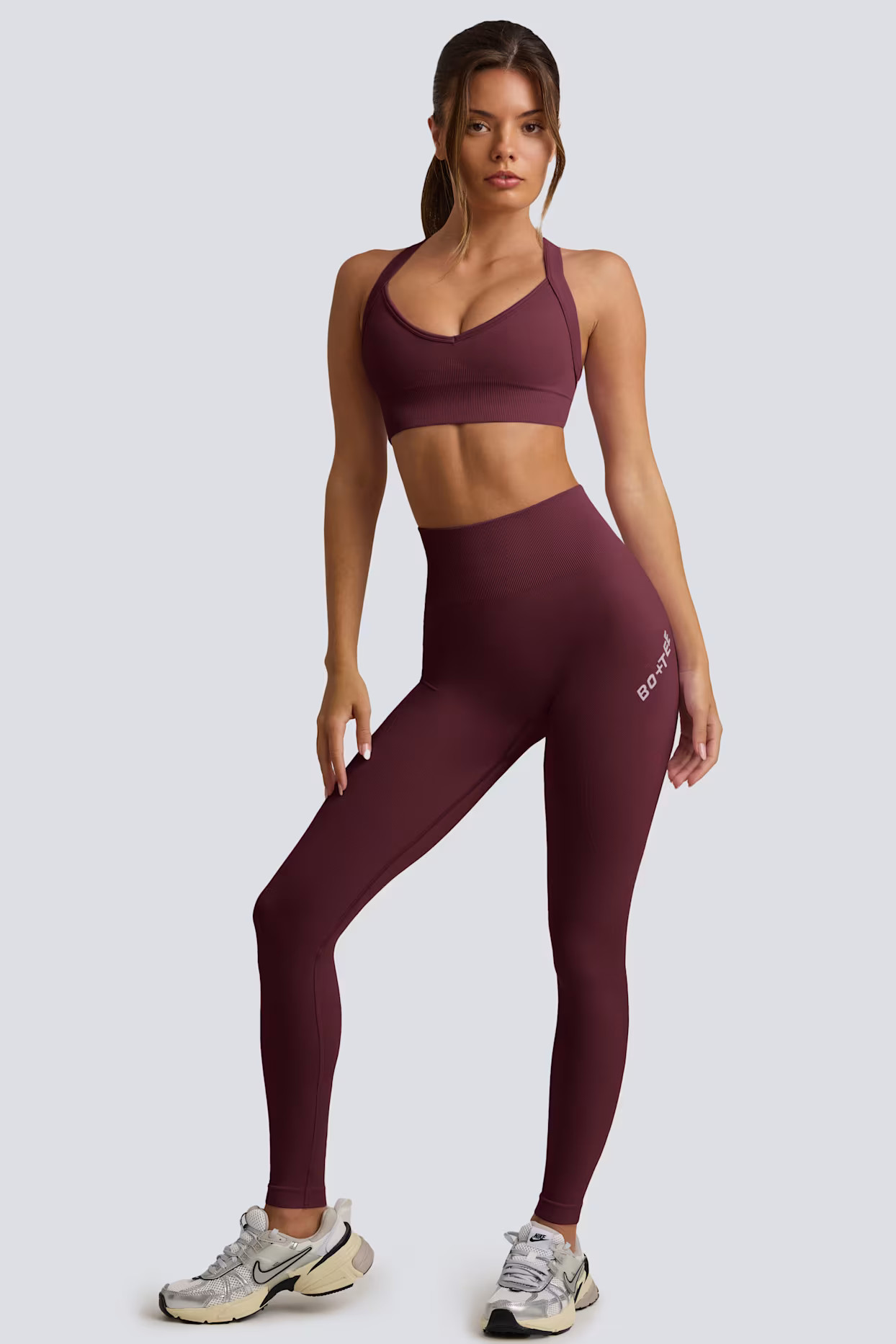 Super Sculpt Seamless High-Waist Leggings in Burgundy | Oh Polly