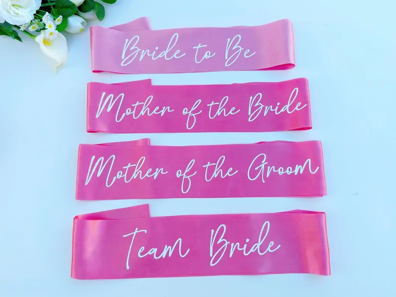 Bride to Be Sash - Hen Party Sash, Sash in Rose Pink, Hot Pink - Mother of the Bride -Bachelorett... | Etsy (US)