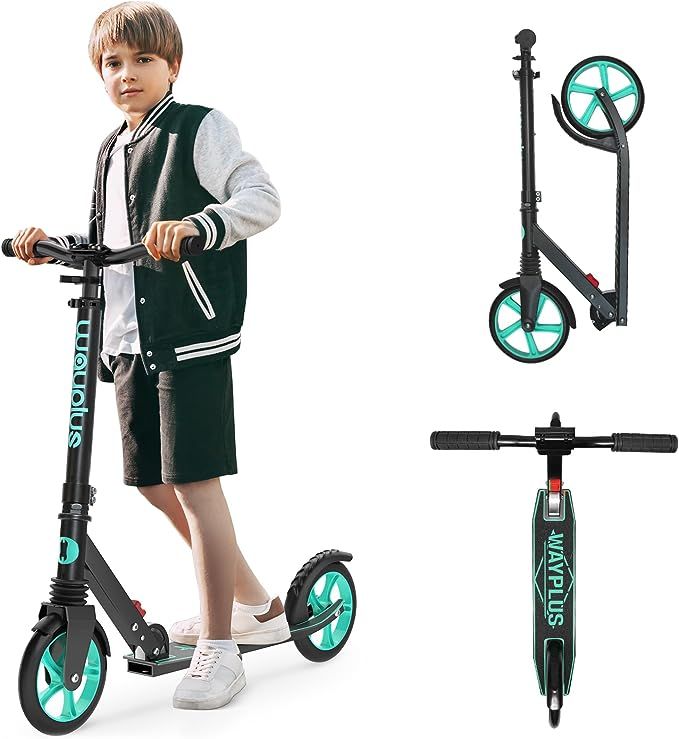 WAYPLUS Kick Scooter for Ages 6+,Kid, Teens & Adults. Max Load 240 LBS. Foldable, Lightweight, 8I... | Amazon (US)