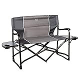 Timber Ridge Cedar 2 Person Love Seat Folding Camping Director's Chair, 38”W x 16.5”D x 35.5”H, Grey | Amazon (US)