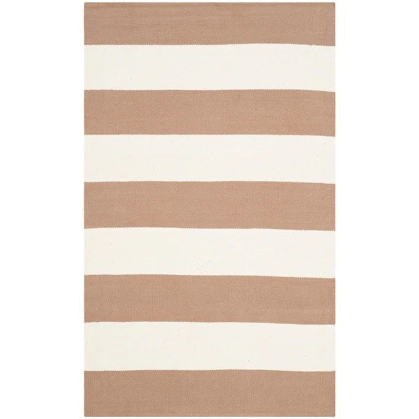 SAFAVIEH Handmade Montauk Caspian Stripe Cotton Flatweave Rug - Bed Bath & Beyond - 8989038 | Bed Bath & Beyond