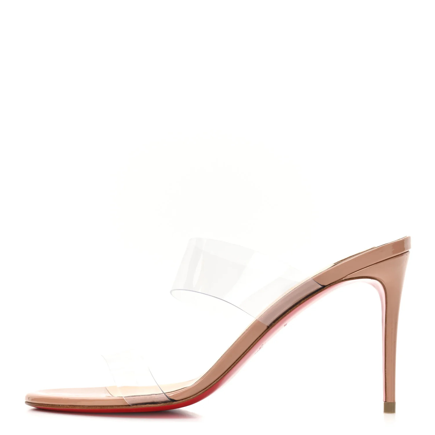 Patent PVC Just Nothing 85 Slide Sandals 37 Nude | FASHIONPHILE (US)