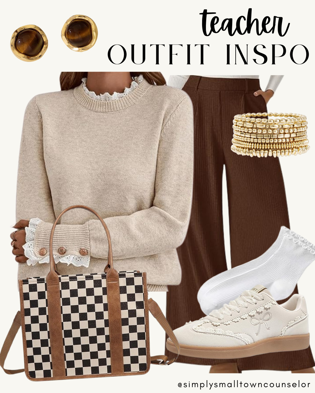 Proof that comfy + classroom appropriate can coexist 🤎 Neutrals on repeat for easy teacher outfits. 

 #LTKootd #LTKMidsize #LTKWorkwear