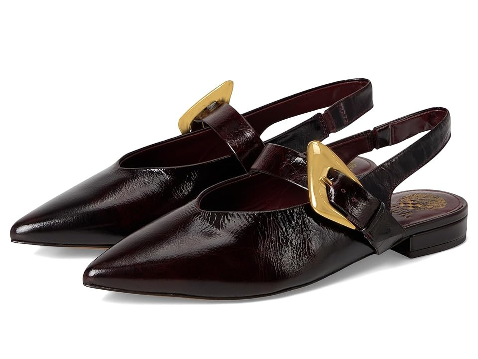 Vince Camuto Amoret Buckle Slingback Flat Mule Women's Flat Shoes Firefall : 10 M, Suede | Zappos