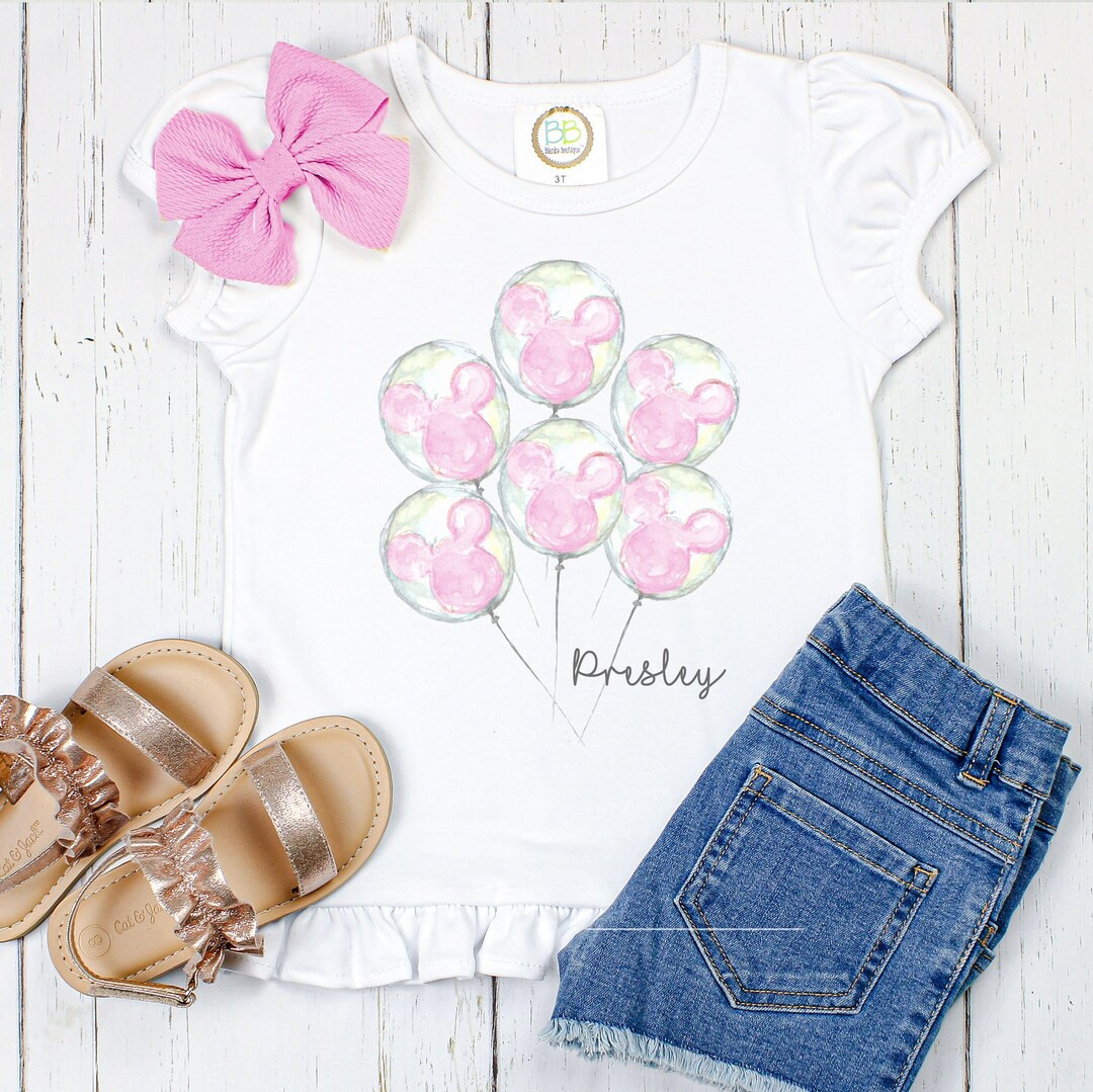 Personalized Vacation Character Balloon Name Shirt -Custom Girl Tee- Name Kids Shirt - Custom Boy... | Etsy (US)