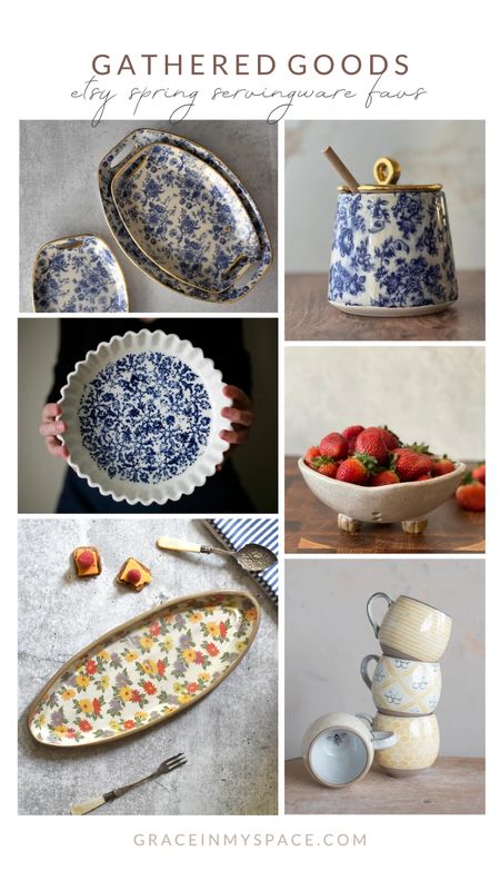 Check out some of my favorite servingware from Etsy! These dishes are perfect for Spring! 

#LTKunder100 #LTKunder50 #LTKhome
