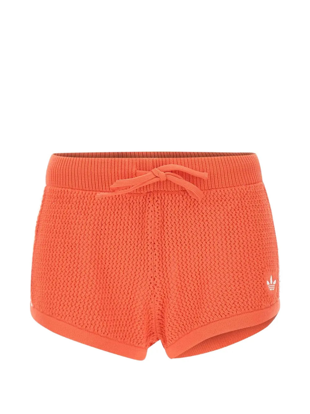 adidas crochet-knit side-stripe shorts - Orange | Farfetch Global