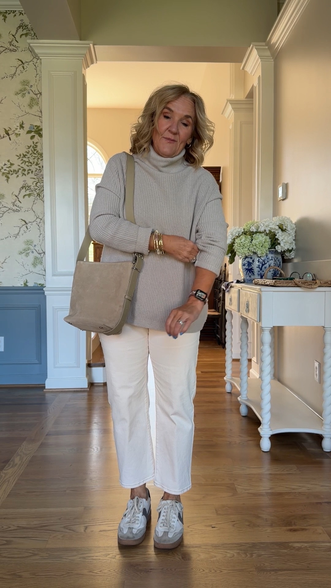 Freezing here today do back in this cashmere turtleneck which has been restocked in this heather cloud beige color wearing a medium 
Jeans size 29 petite 

#LTKPetite #LTKOver40 #LTKootd