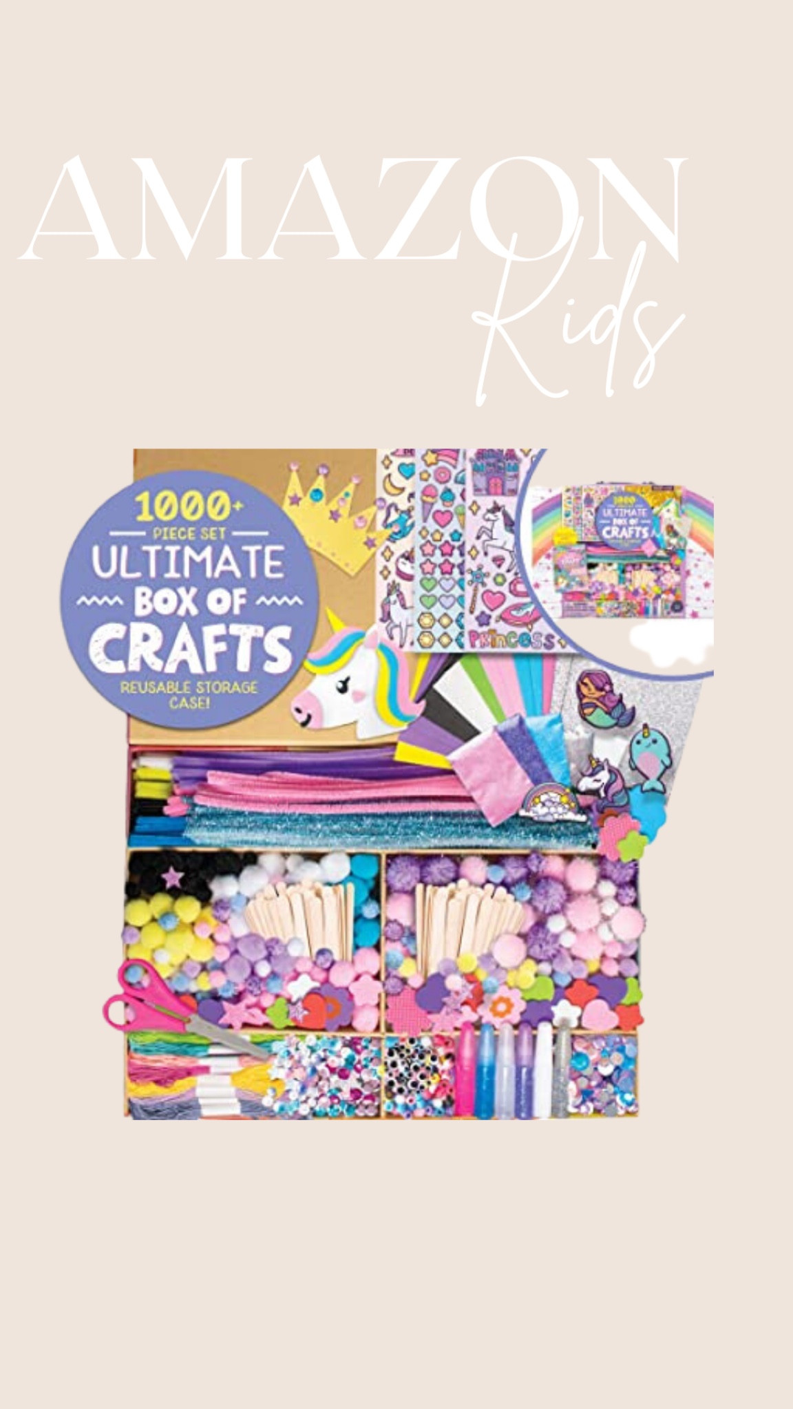 Made By Me Ultimate, Unicorn Craft Kit, 1000 Piece Set, Reusable Storage Case, Preschool Arts & Crafts, Great for Group Projects, Craft Box for Kids.

#LTKFind #LTKkids