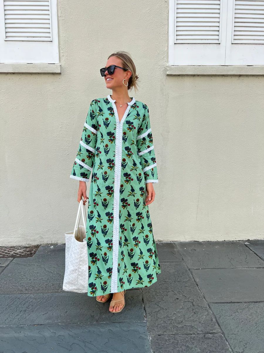 Harriett Maxi Dress Seaglass Green | Madison Mathews