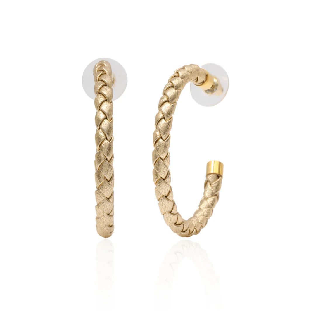 Gold Braided Hoop Earrings | KEVA Style