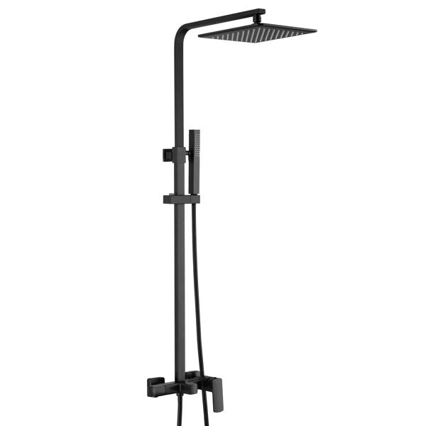 MDSS98052VK Matte Black Wall Mounted Exposed Install  Shower System With 9.84 Inch Luxurious Rain... | Wayfair North America
