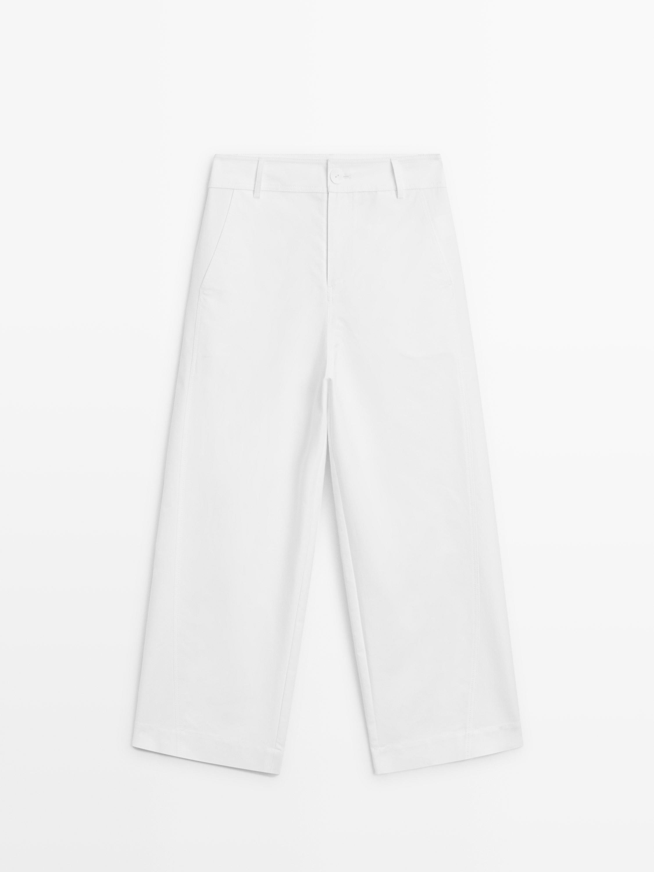 High-waist barrel fit trousers | Massimo Dutti US