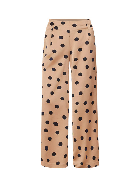 The Dotted Dramatic Wide-Leg Satin Pant | Ann Taylor