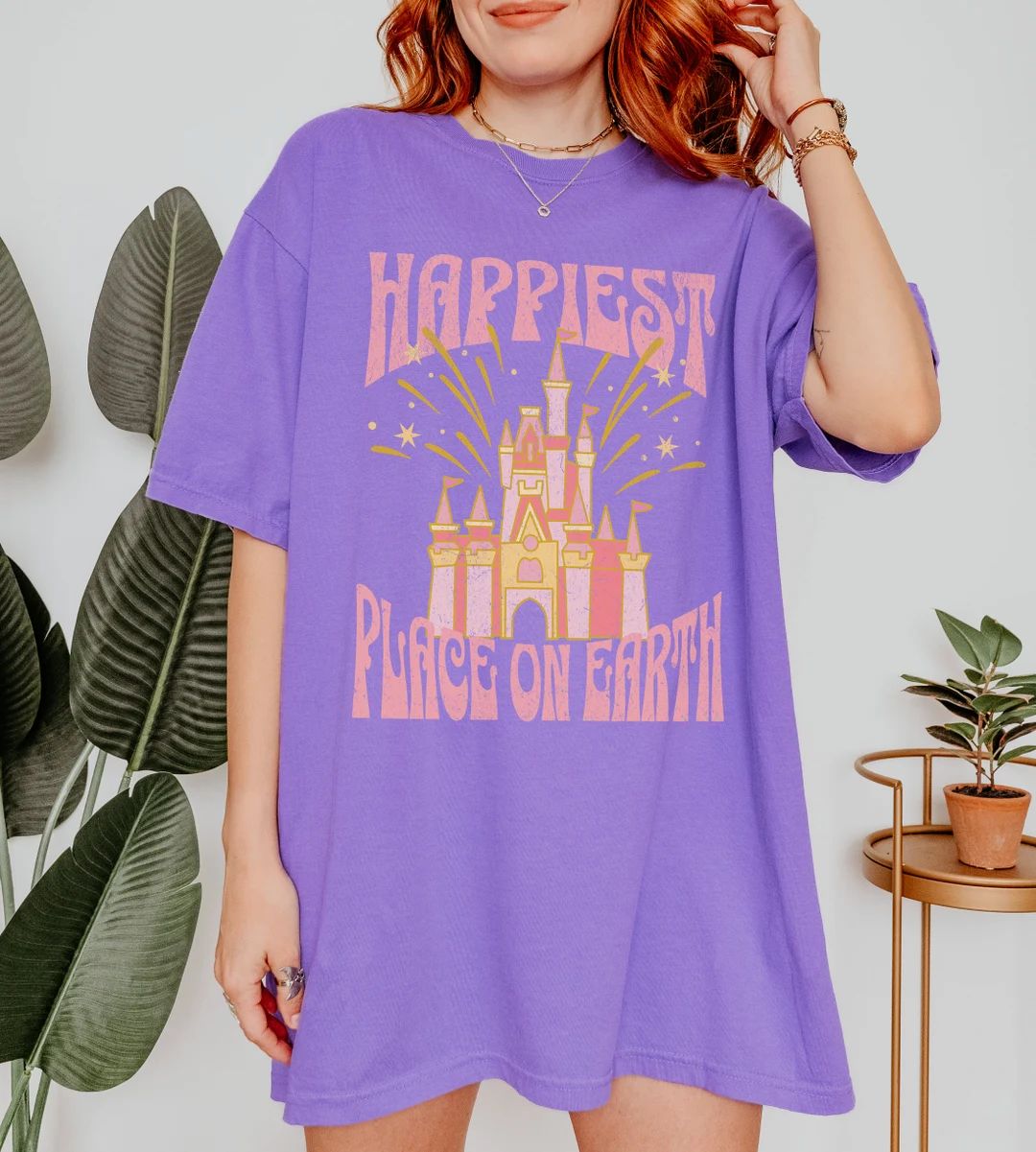 Happiest Place on Earth Comfort Colors Unisex Garment-dyed T-shirt - Etsy | Etsy (US)