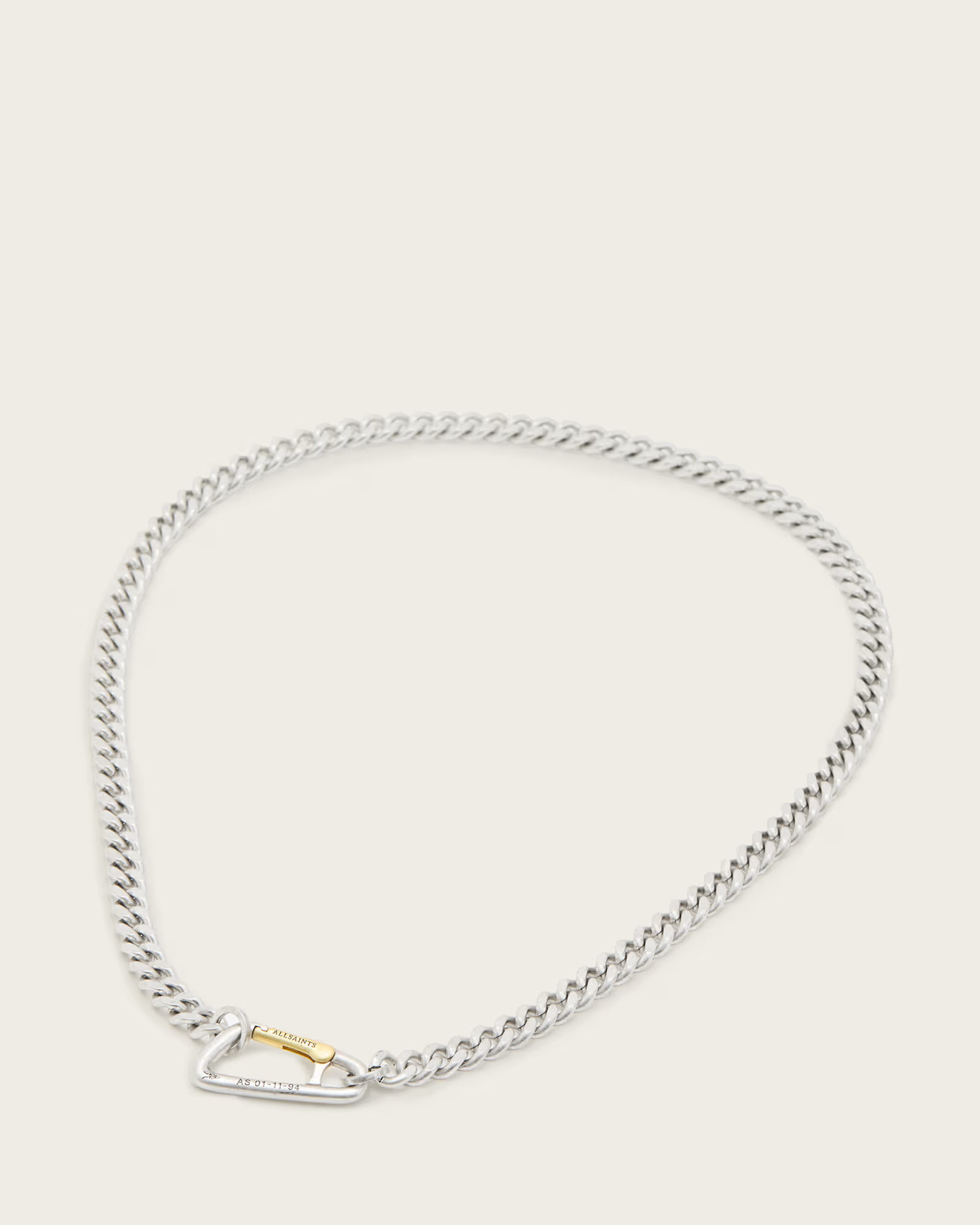 Carabiner Two Tone Necklace WRM SLVER/WRM BRAS | ALLSAINTS | AllSaints UK