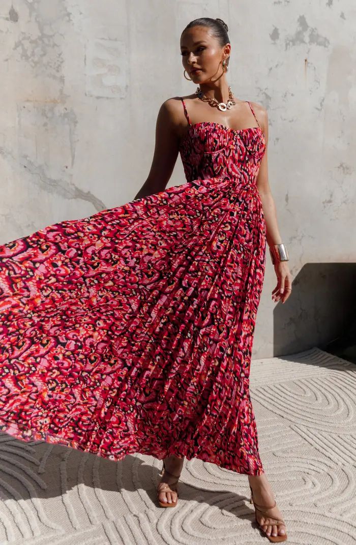 Achanti Print Pleated Maxi Dress | Nordstrom